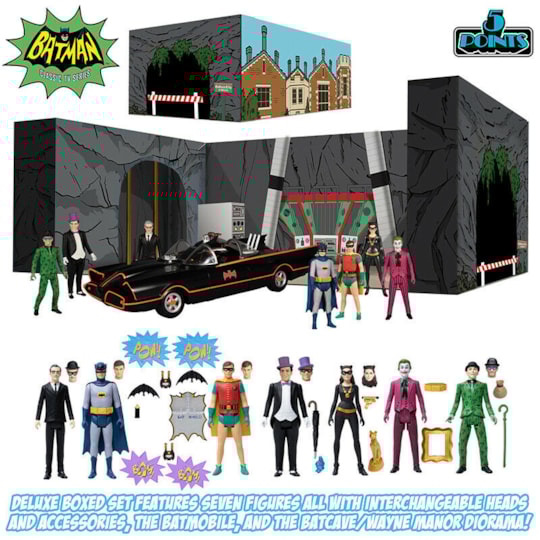 Batman 1966 Classic TV Series Deluxe Boxed Set - 5 Points Figures - Mezco