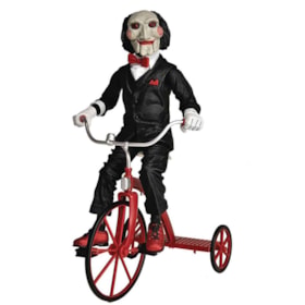 Billy The Puppet On Tricycle Figure com som 30 cm - Saw Jogos Mortais - NECA