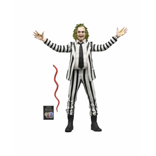 Boneco Articulado Beetlejuice 1988 Movie Black and White Striped Suit 7" Scale Figures - NECA