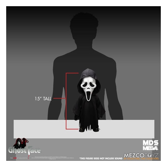 Boneco Ghostface Pânico Scream Mega Scale Talking Doll 38 Cm - Mezco