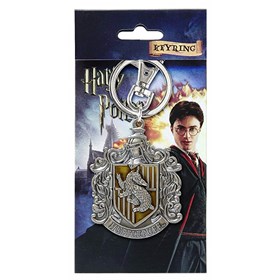 Chaveiro Casa Lufa Lufa de Metal Monogram - Harry Potter Hufflepuff Crest Pewter Keyring