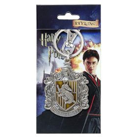 Chaveiro Casa Lufa Lufa de Metal Monogram - Harry Potter Hufflepuff Crest Pewter Keyring