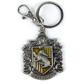 Chaveiro Casa Lufa Lufa de Metal Monogram - Harry Potter Hufflepuff Crest Pewter Keyring