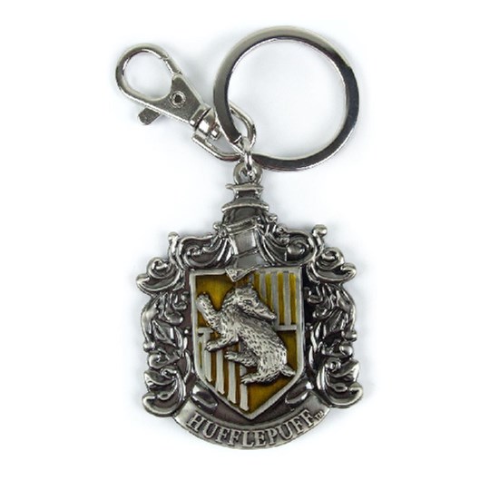 Chaveiro Casa Lufa Lufa de Metal Monogram - Harry Potter Hufflepuff Crest Pewter Keyring