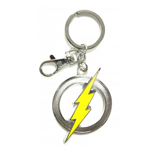 Chaveiro Flash Logo de Metal Monogram - Pewter Keyring - DC Comics