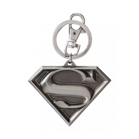Chaveiro Superman de Metal Logo Monogram -  Pewter Keyring - DC Comics