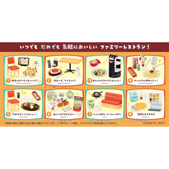 Coleção Completa 8 miniaturas Gachapon Delishers Restaurant - Petite Sample - Re-Ment