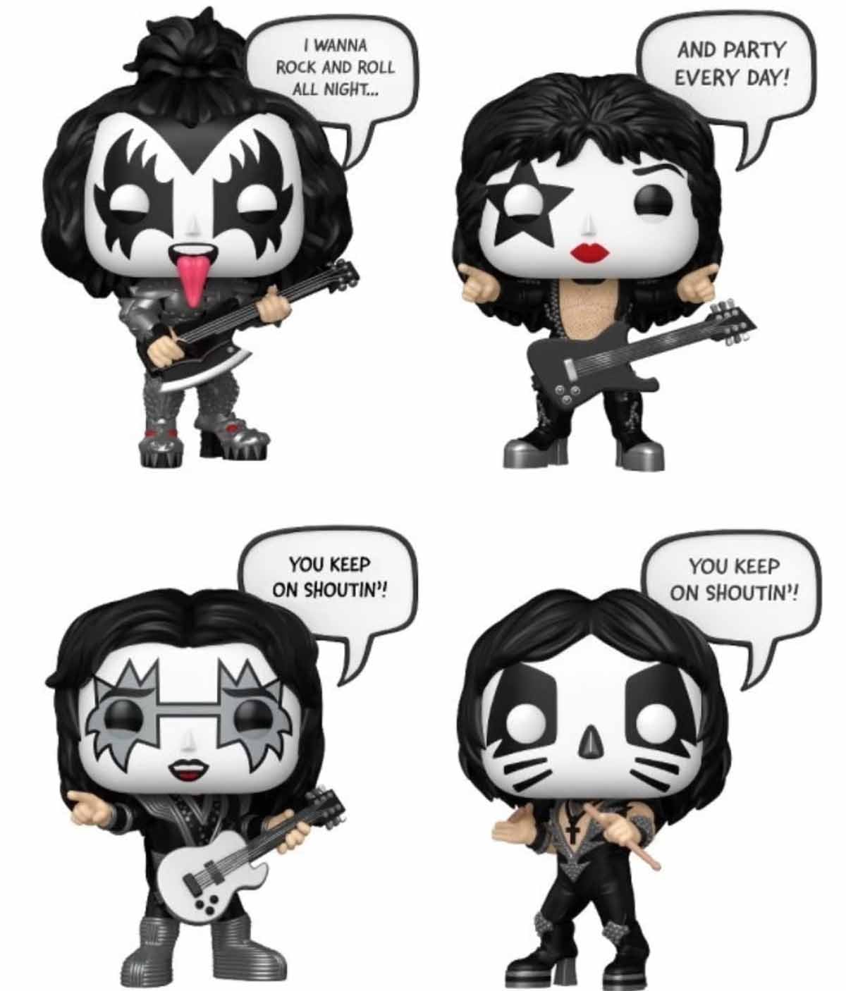 Conjunto Completo KISS - Dynasty - Rock Iconz - Knucklebonz - Geek