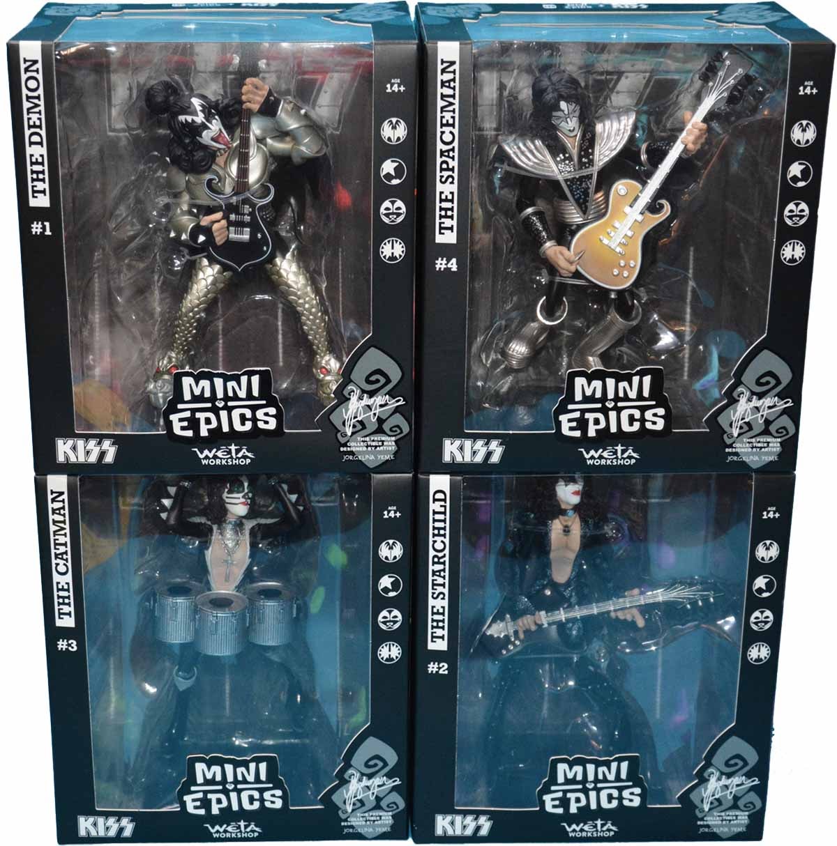 Conjunto Banda Kiss Completa Vinyl Figure Mini Epics WETA - Geek
