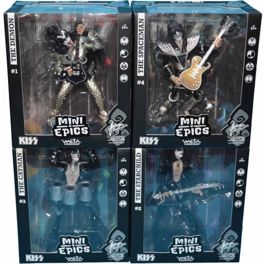 Conjunto Banda Kiss Completa Vinyl Figure Mini Epics WETA