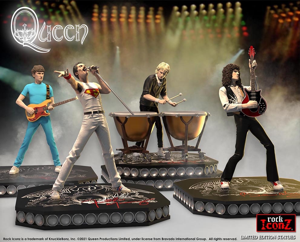 Conjunto Completo Banda Queen Knucklebonz - Rock Iconz Statue