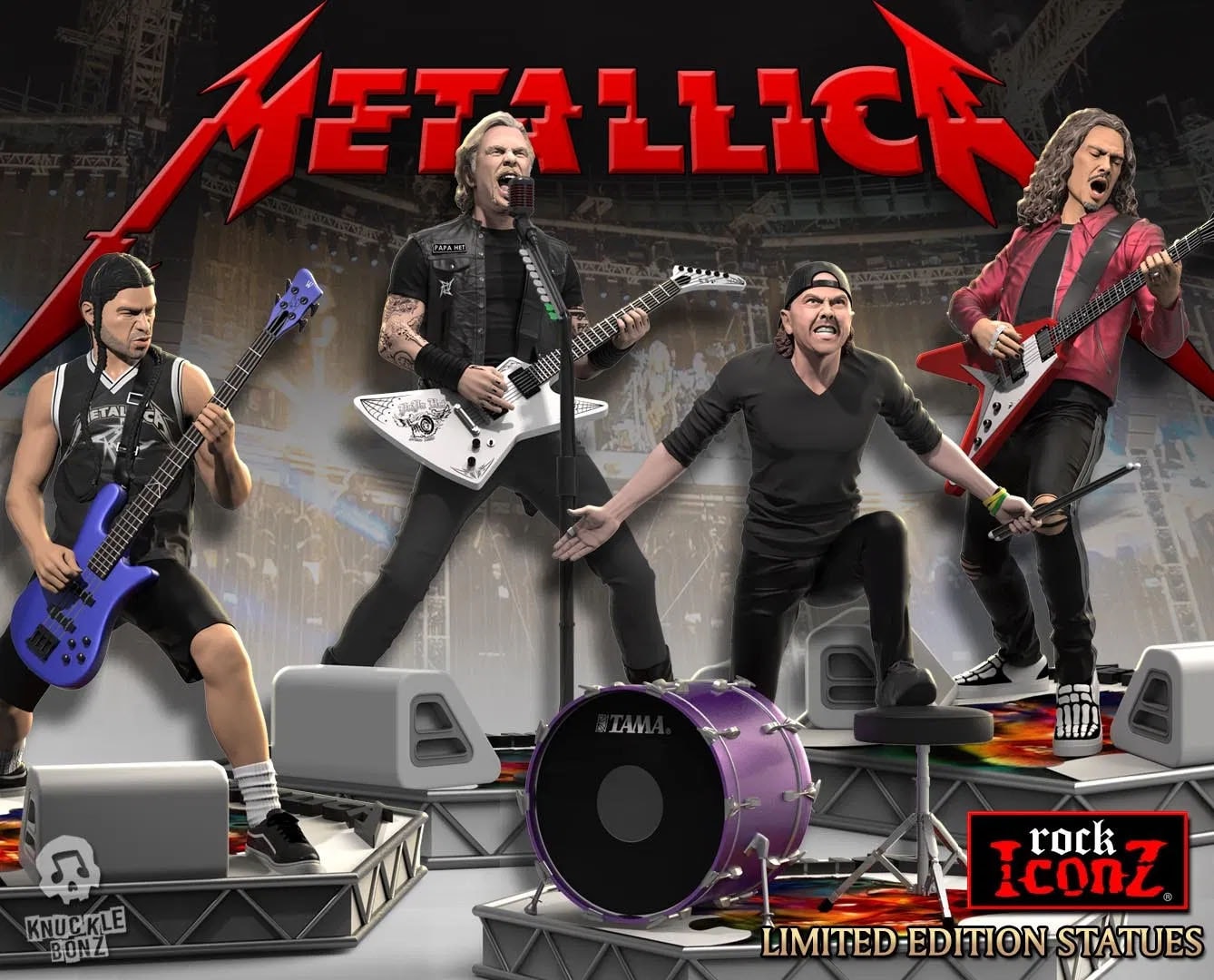 Conjunto Completo Estátuas Metallica Knucklebonz - Rock Iconz