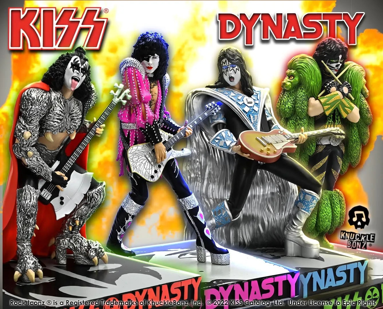 Conjunto Completo KISS - Dynasty - Rock Iconz - Knucklebonz - Geek
