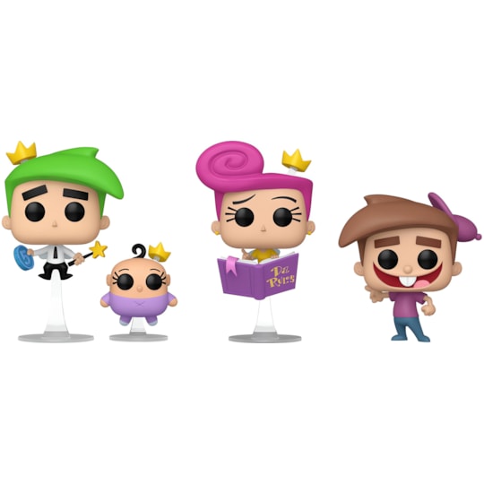 Conjunto Funko Pop Padrinhos Mágicos Timmy #1690 Wanda #1692 e Cosmo #1691 - Fairly Odd Parents