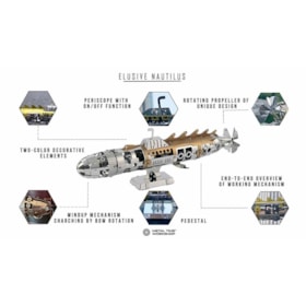 Elusive Nautilus Submarine Kit de Montar de Metal - Metal Time