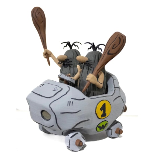 Estátua Irmãos Rocha Escala 1/24 - Corrida Maluca Wacky Races - Splash Toys