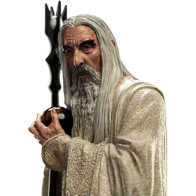 Estátua Saruman The White Small Polystone - O Senhor dos Anéis - The Lord of the Rings - Weta Workshop