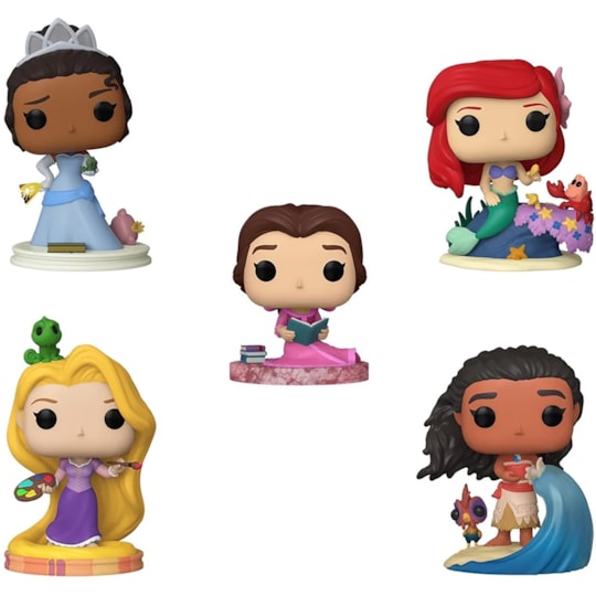 Funko Pop Ariel Tiana Belle Rapunzel Moana Princesas Disney 5-pack