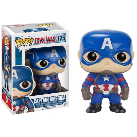 Funko Pop Captain America #125 Capitão América Civil War - Marvel