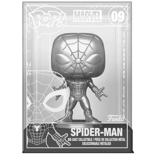Funko Pop Die-Cast Spiderman Funko Shop Exclusive #09 Chase Edition - Homem-Aranha de Metal - Marvel