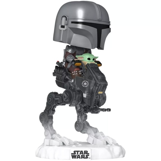 Funko Pop Mandalorian with Grogu AT-RT #837 - O Mandaloriano - Star Wars