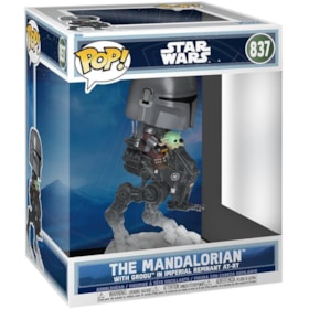 Funko Pop Mandalorian with Grogu AT-RT #837 - O Mandaloriano - Star Wars