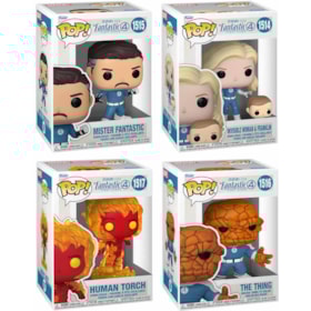 Funko Pop Quarteto Fantástico #1514 a #1517 Completo - Fantastic Four - Marvel