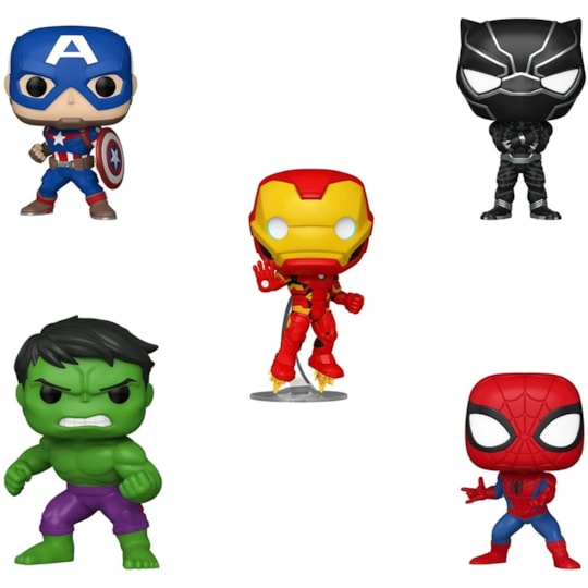 Funko Pop Spider-Man Iron Man Captain America Hulk Black Panther 5-pack
