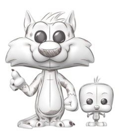 Produto Funko Pop Sylvester & Tweety Sketched Deco Frajola e Piu-Piu #2013 - Looney Tunes