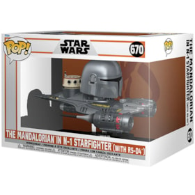 Funko Pop The Mandalorian in N-1 Starfighter with R5-D4 #670 - O Mandaloriano - Disney Plus