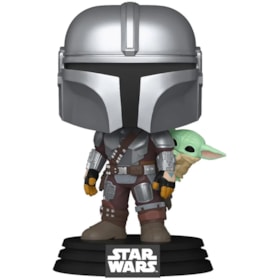 Funko Pop The Mandalorian with Grogu #818 - O Mandaloriano - Star Wars