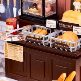 Kit de Montar Butter Bakery House Book Nook Diorama para prateleira - Hands Craft Rolife