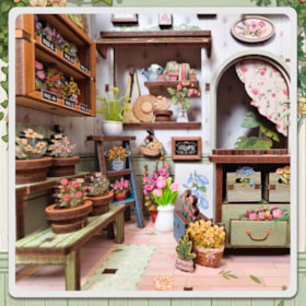 Kit de Montar Champs-Elysees Florist Book Nook Diorama para prateleira - Hands Craft Cutebee