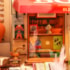 Kit de Montar Corner Bookstore Book Nook Diorama para prateleira - Hands Craft Rolife