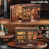Kit de Montar Corner Coffee Shop Book Nook Diorama para prateleira - Hands Craft Cutebee