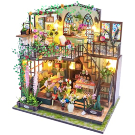 Kit de Montar Darcy Flower House Book Nook Diorama para prateleira - Hands Craft Hongda