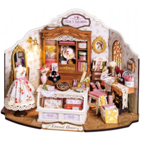 Kit de Montar Elsa's Tailoring Book Nook Diorama para prateleira Hands Craft Rolife