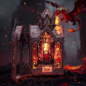 Kit de Montar Ember Throne Book Nook Diorama para prateleira - Hands Craft