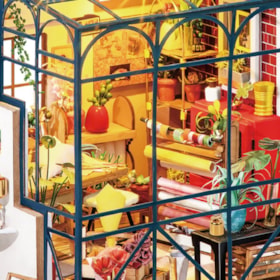 Kit de Montar Emily's Flower Shop Book Nook Diorama para prateleira Hands Craft Rolife