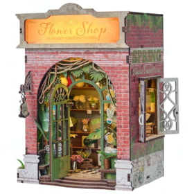 Kit de Montar Flower Shop Book Nook Diorama para prateleira - Hands Craft