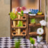 Kit de Montar Flower Shop Book Nook Diorama para prateleira - Hands Craft