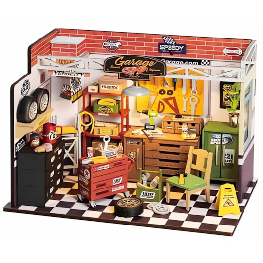 Kit de Montar Garage Workshop Miniature House Kit - Hands Craft Rolife