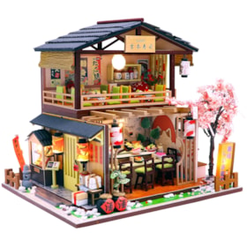 Kit de Montar Gibbon Sushi House Book Nook Diorama para prateleira - Hands Craft Hongda