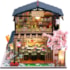 Kit de Montar Gibbon Sushi House Book Nook Diorama para prateleira - Hands Craft Hongda
