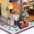 Kit de Montar Gibbon Sushi House Book Nook Diorama para prateleira - Hands Craft Hongda