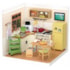 Kit de Montar Happy Meals Kitchen Book Nook Diorama para prateleira Hands Craft Rolife