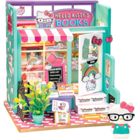 Kit de Montar Hello Kitty Bookstore Book Nook Diorama para prateleira - Hello Kitty - Hands Craft