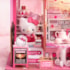 Kit de Montar Hello Kitty Patisserie Book Nook Diorama para prateleira - Hello Kitty - Hands Craft