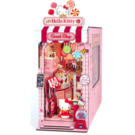 Kit de Montar Hello Kitty Sweet Shop Book Nook Diorama para prateleira - Hello Kitty - Hands Craft