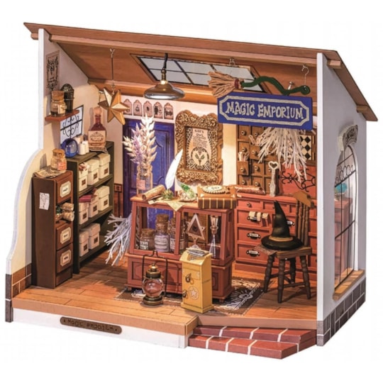 Kit de Montar Kiki's Magic Emporium Book Nook Diorama para prateleira Hands Craft Rolife
